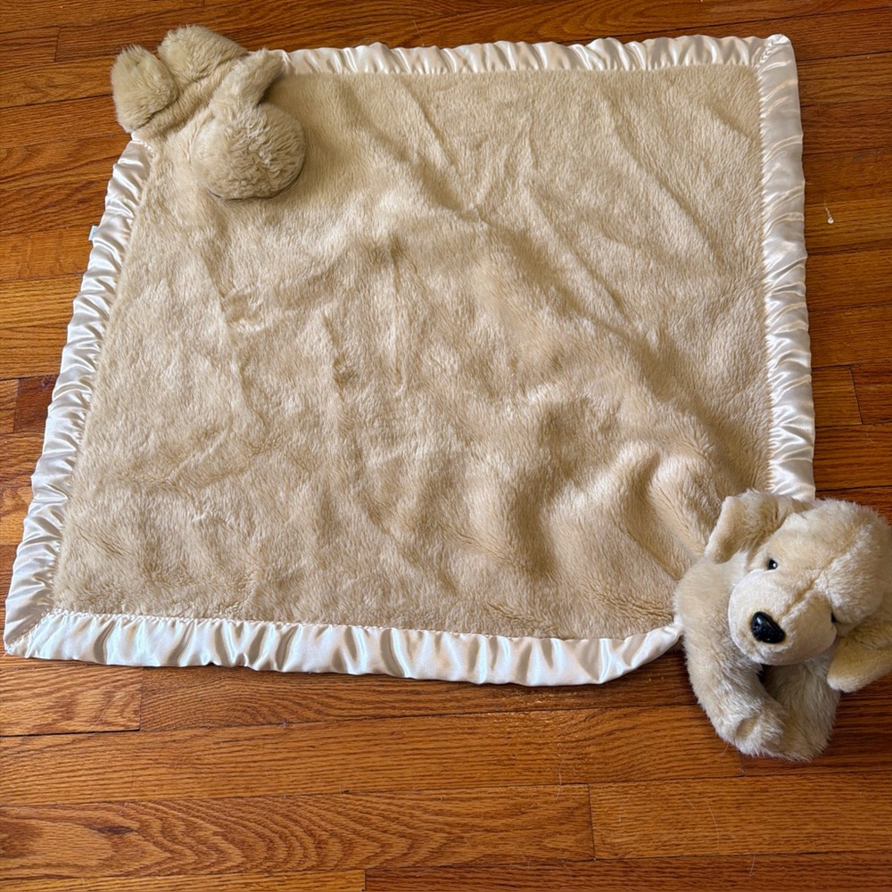 My Banky “Britta” Golden Dog Baby Blanket Lovey – Silky Trim